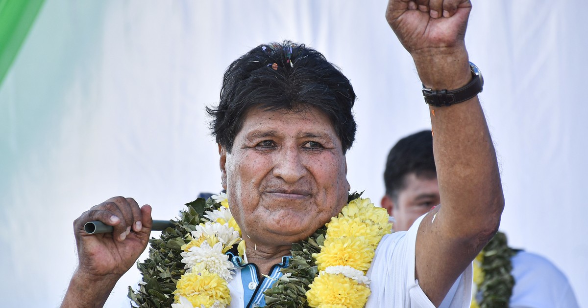 Evo Morales durante una conferencia de prensa
