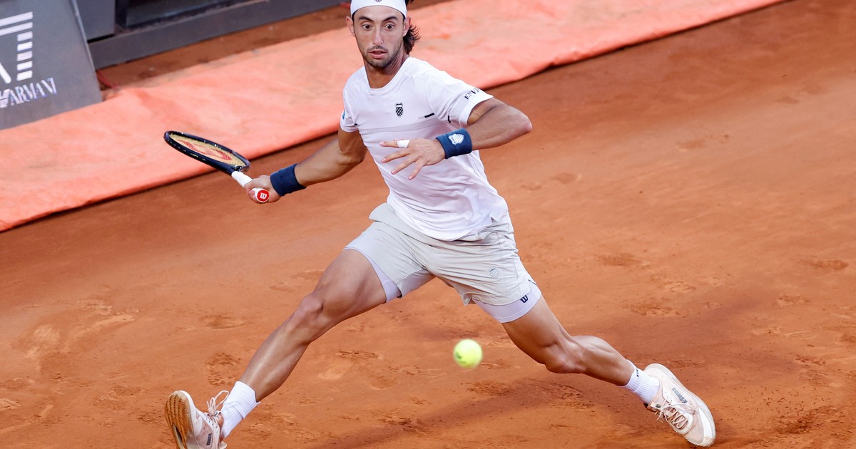 Tirante y Medvedev en la cancha del Foro Itálico durante el Masters 1000 de Roma