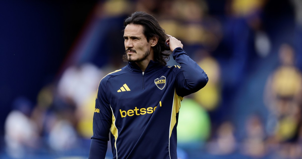 Edinson Cavani con la camiseta de Boca Juniors