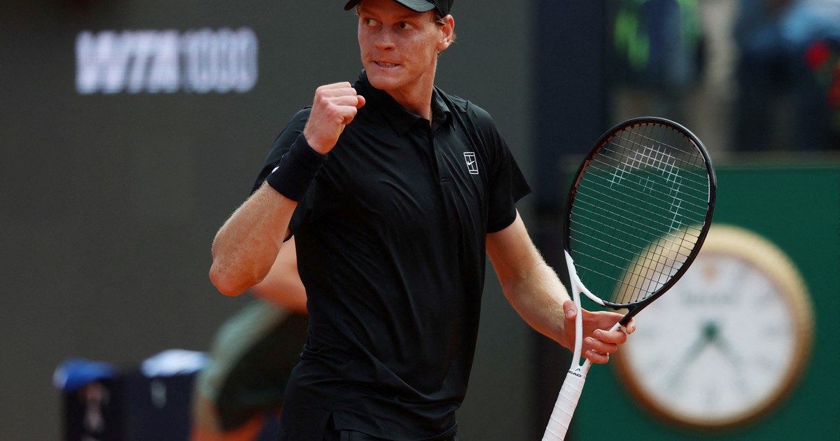 Jannik Sinner celebrando un punto en el Masters 1000 de Roma