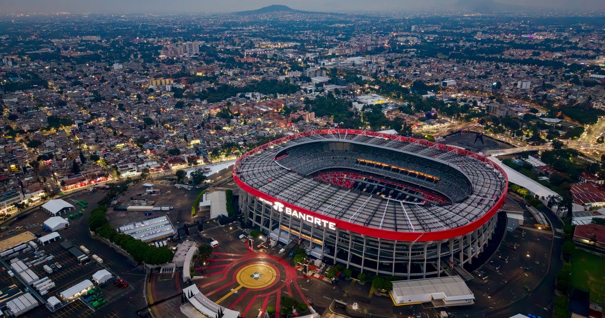 Vista aérea del Estadio Azteca en la Ciudad de México