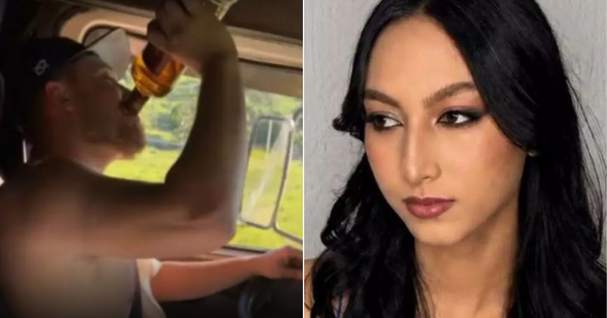 Camionero tomando alcohol al volante antes de atropellar a una joven