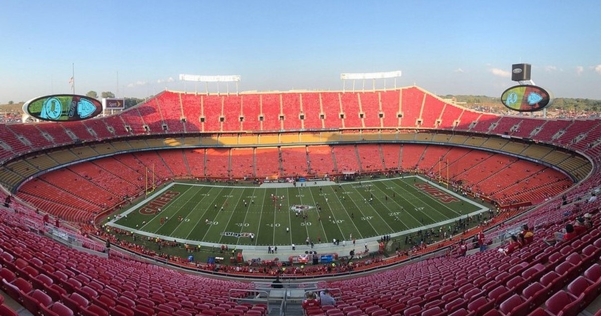 Vista exterior del estadio Arrowhead en Kansas City