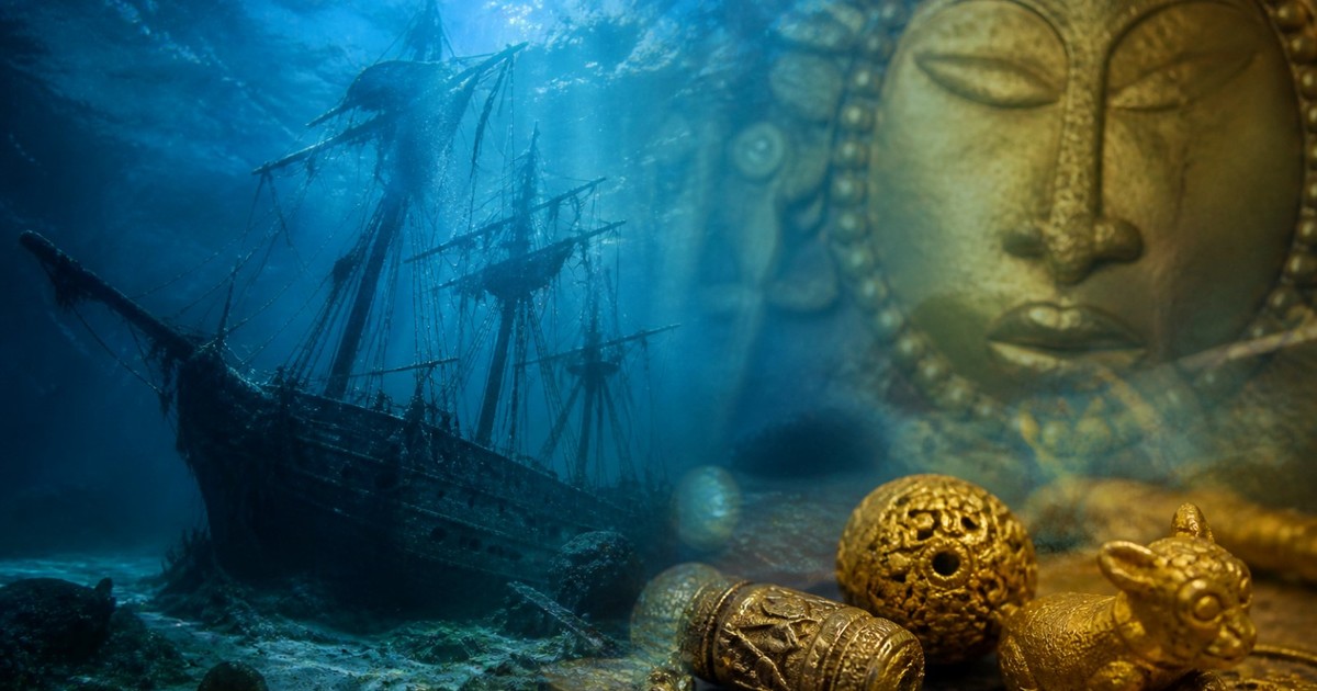 Monedas de oro y joyas recuperadas del pecio del Whydah Gally