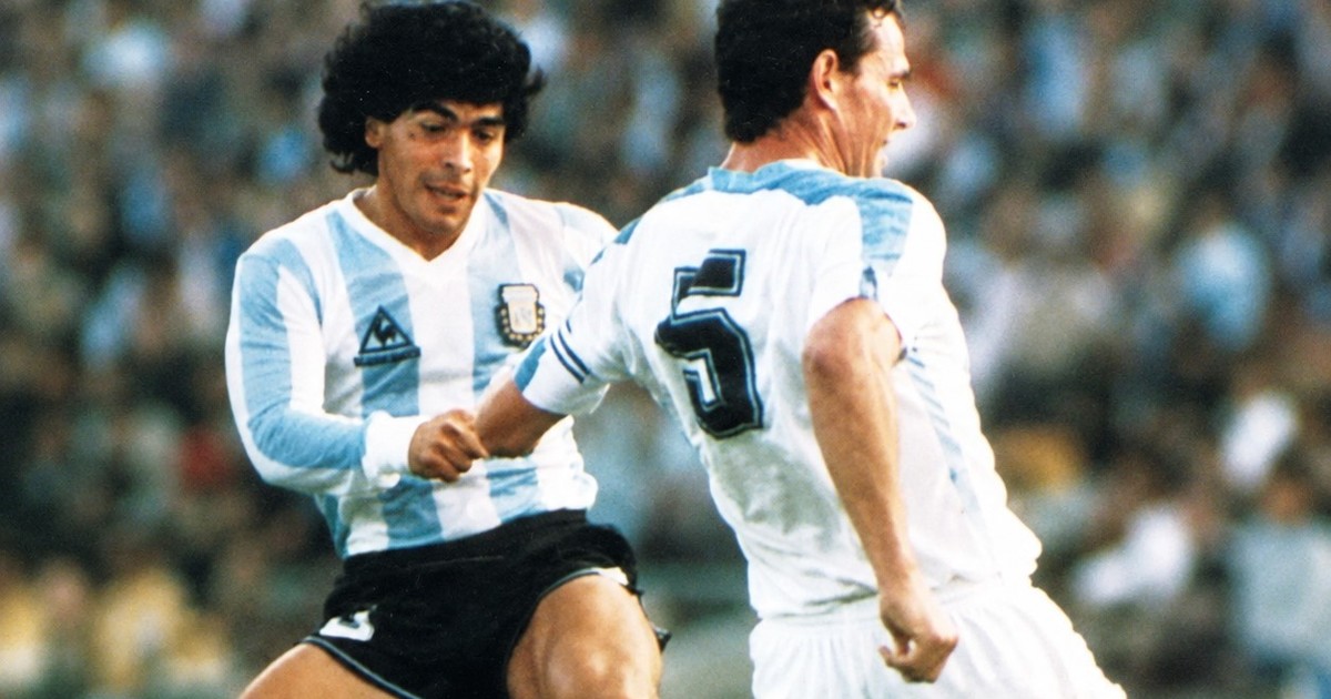 Diego Maradona con la camiseta de la selección argentina en 1986