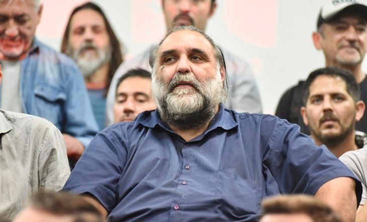 Roberto Baradel y María Laura Torre en un acto sindical
