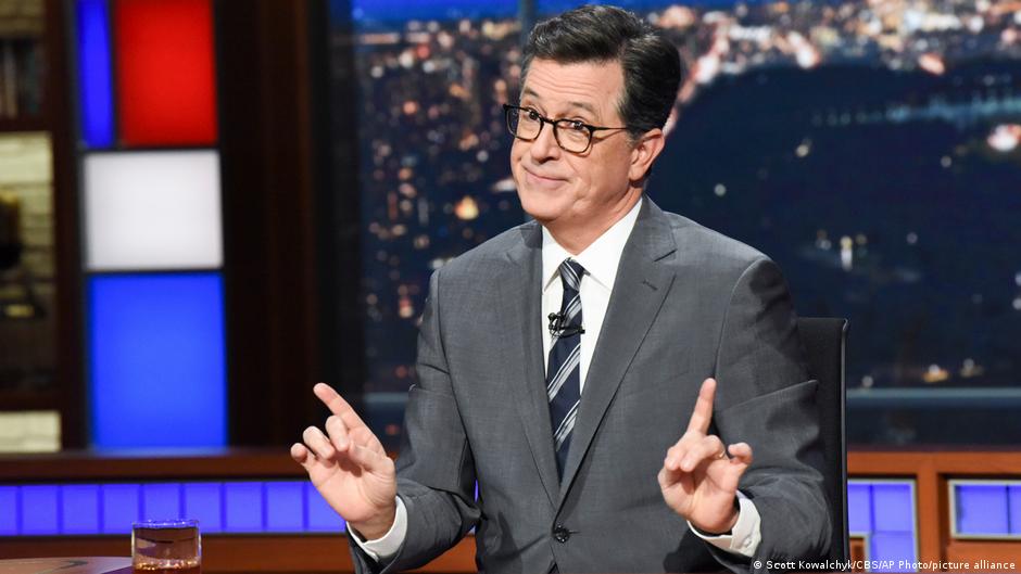 Stephen Colbert en el set de su Late Show