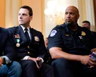 Policías frente al Capitolio de Estados Unidos