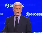 Presidente checo Petr Pavel hablando en una conferencia de seguridad en Praga