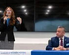 Maureen Galindo en un evento de campaña