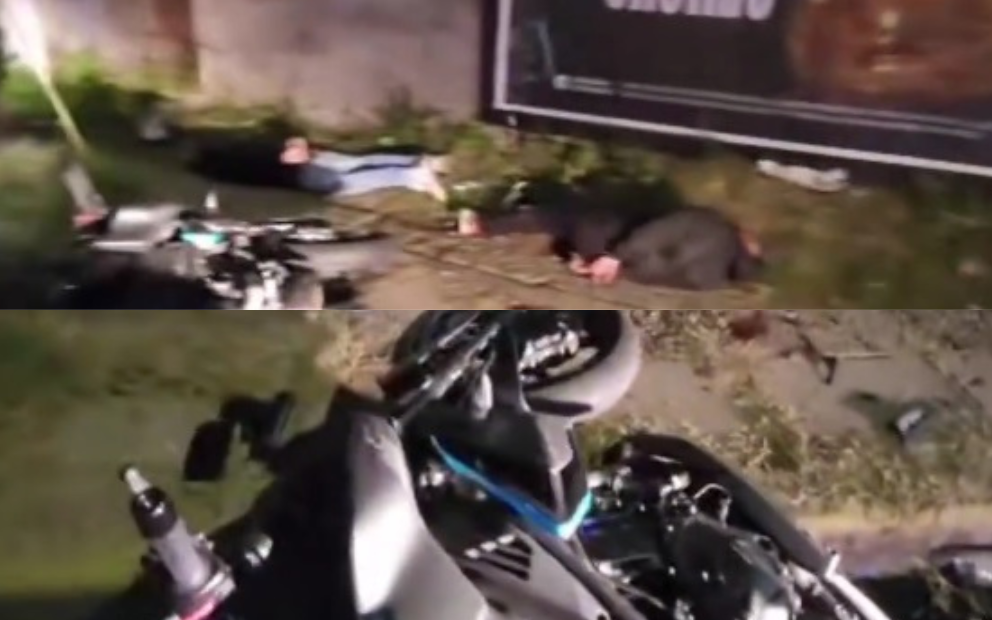 Móvil policial en la avenida Cristianía y Oruro, La Matanza