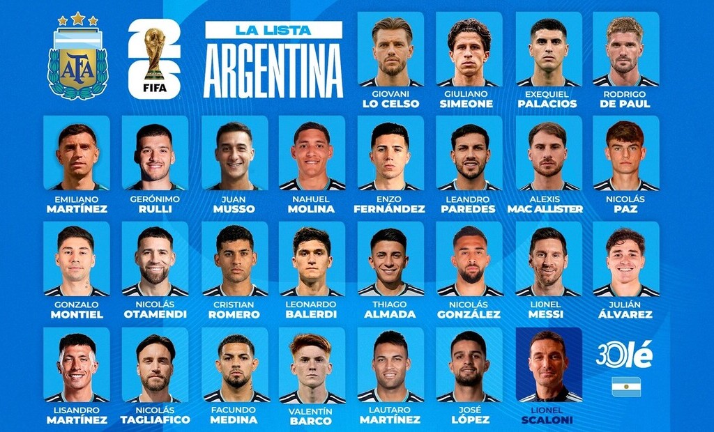 Lionel Scaloni con la lista de convocados para el Mundial 2026
