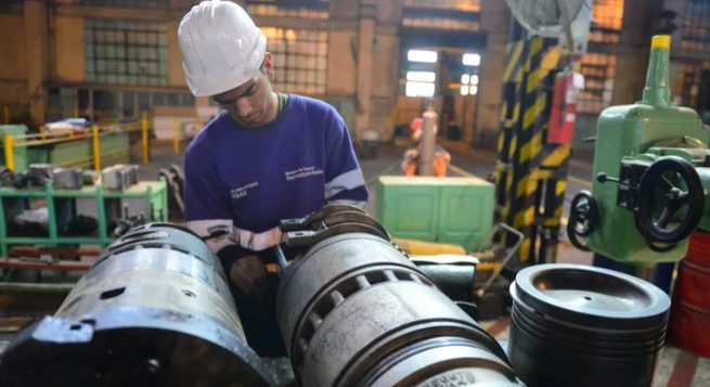Recibo de sueldo con gráficos de distribución de aportes y contribuciones