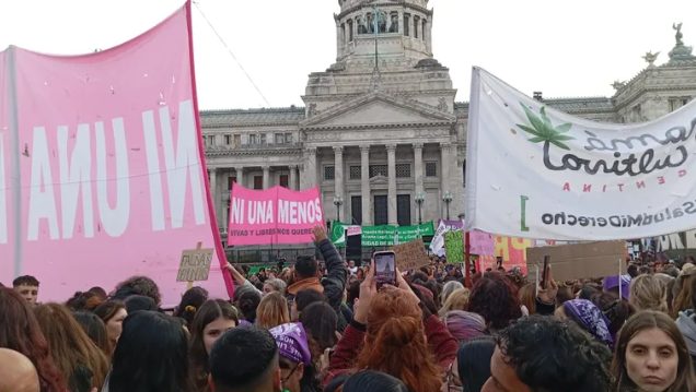 Multitud en la Plaza del Congreso durante la movilización del 3J