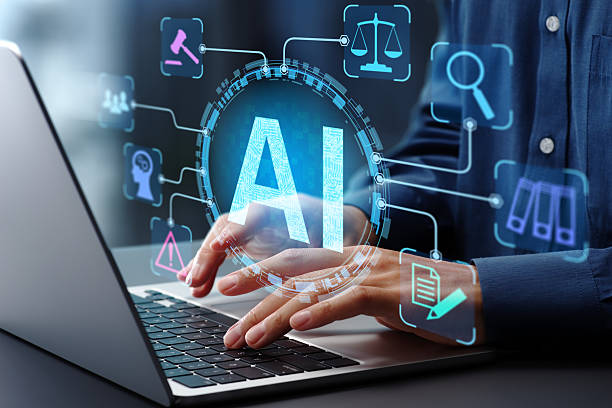 Persona interactuando con una interfaz de inteligencia artificial