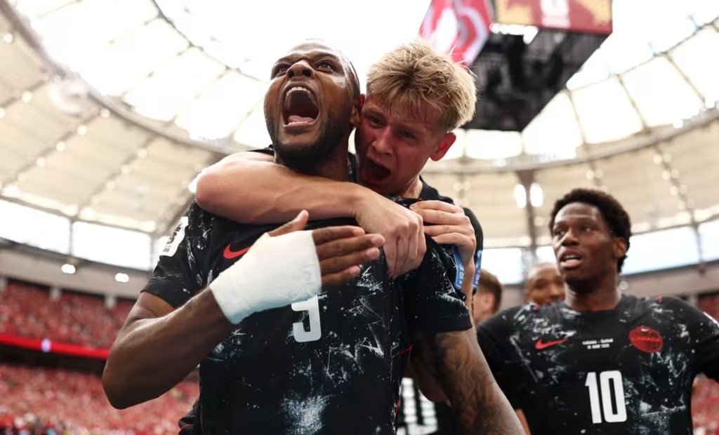 Jugadores de Canadá celebrando un gol en el Mundial 2026
