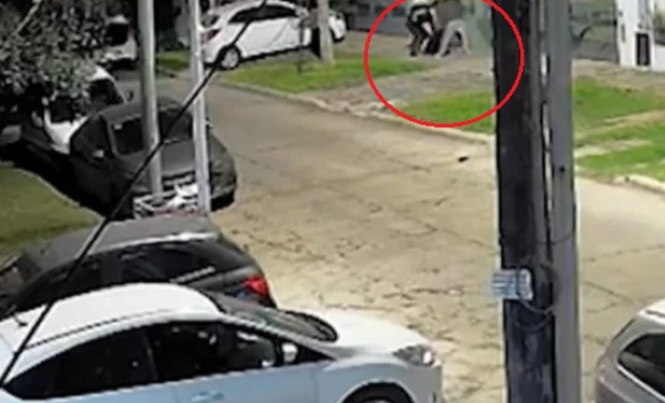 Calle de Villa Luzuriaga con viviendas y autos estacionados