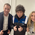 Javier Milei, Diego Santilli y Karina Milei en una foto de redes sociales