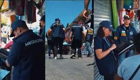 Efectivos de la Policía Federal y personal de Migraciones en la estación de Laferrere
