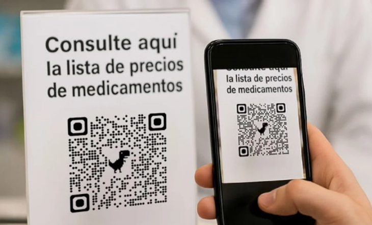 Caja de medicamento con código QR en lugar de prospecto físico