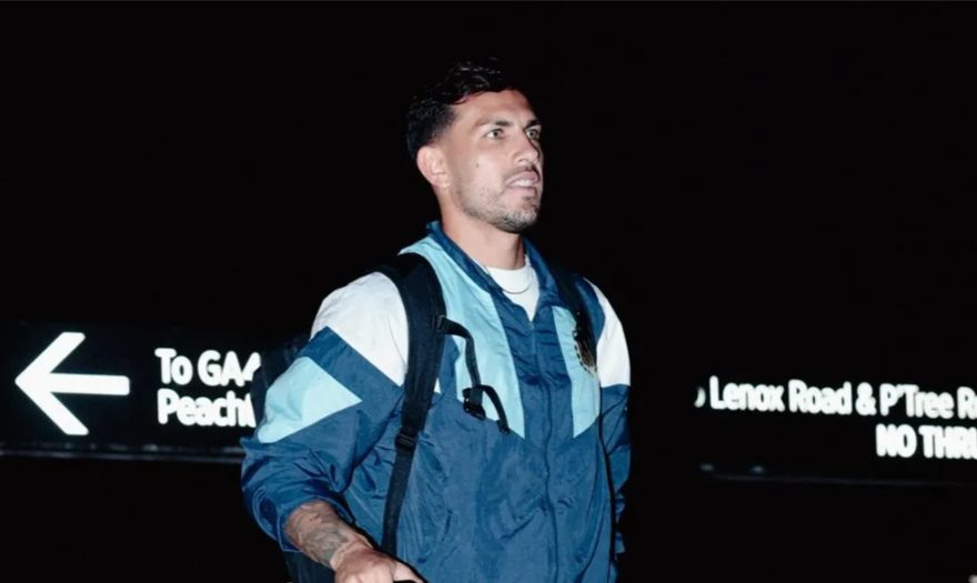 Jugadores de la Selección Argentina entrenando en Atlanta