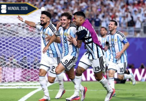 Jugadores de la Selección Argentina celebrando un gol en el Mundial 2026