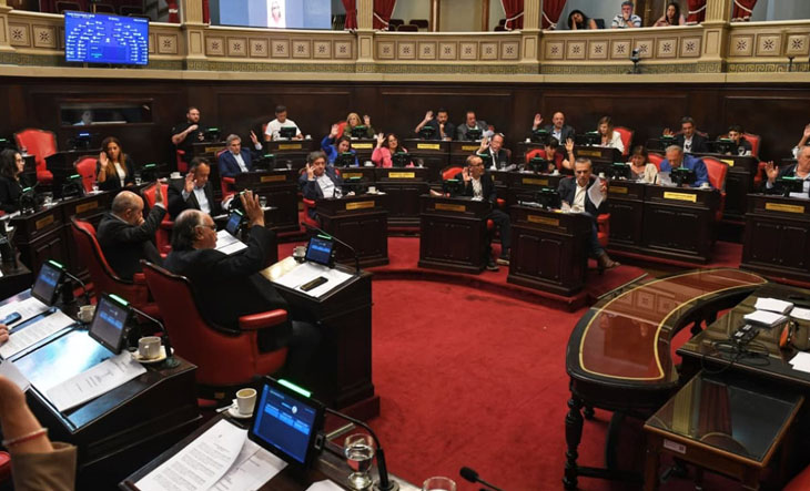 Vista del recinto del Senado bonaerense durante una sesión
