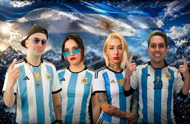 Katia La Tana Fenocchio y el grupo Doble Toke en el video Soy Argentino Remix