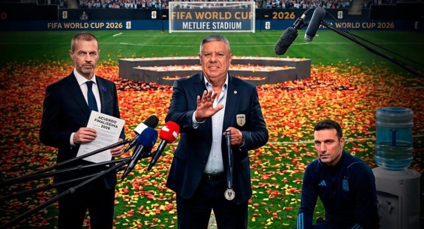 Claudio Tapia, presidente de la AFA, en un evento futbolístico