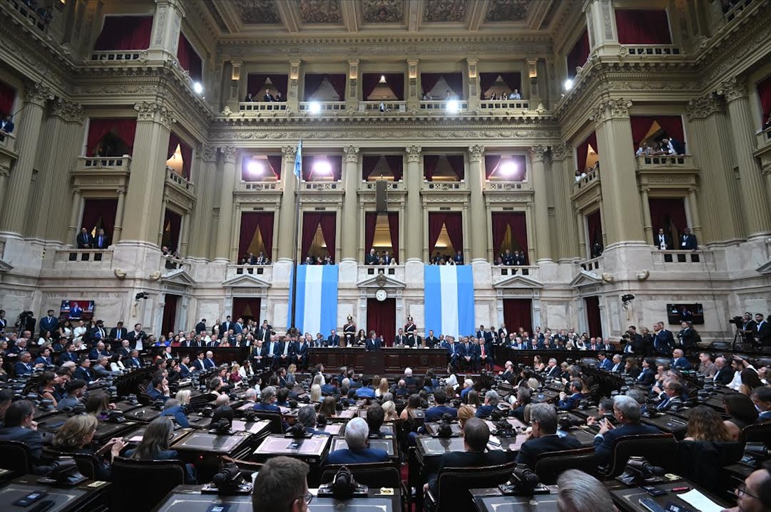 Sesión legislativa en el Congreso argentino