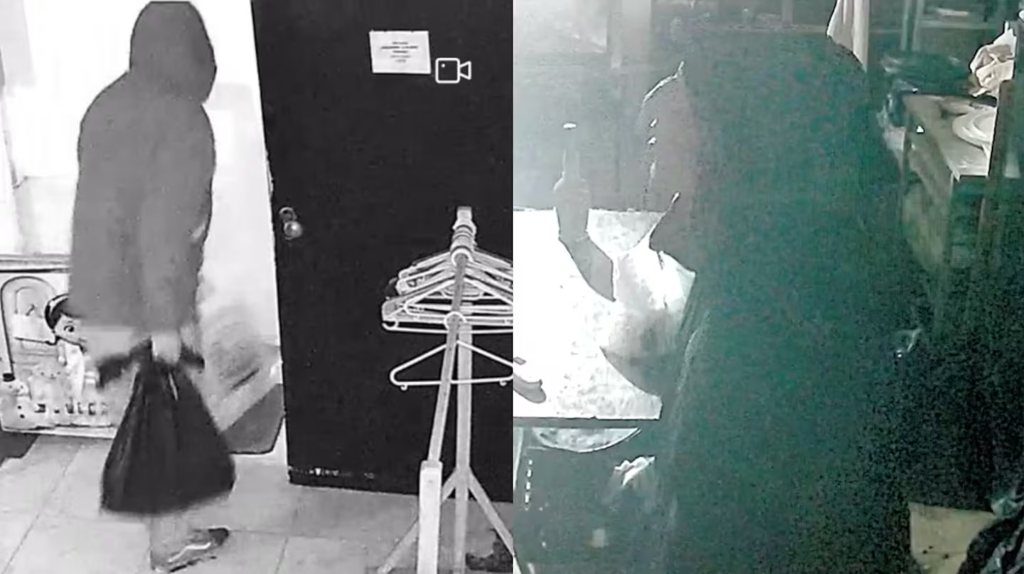 Cámara de seguridad de la cocina de un salón de fiestas en City Bell
