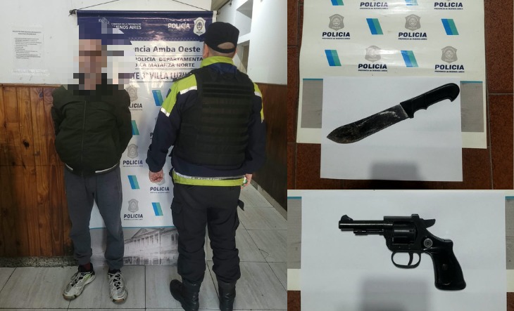 Policías durante un allanamiento en una vivienda de Villa Luzuriaga