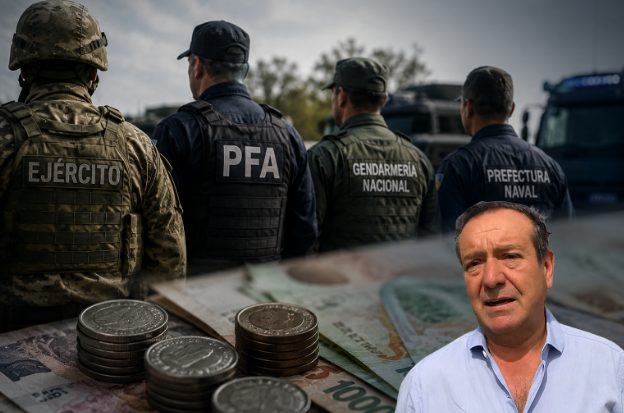 Uniformados de las fuerzas de seguridad argentinas en formación