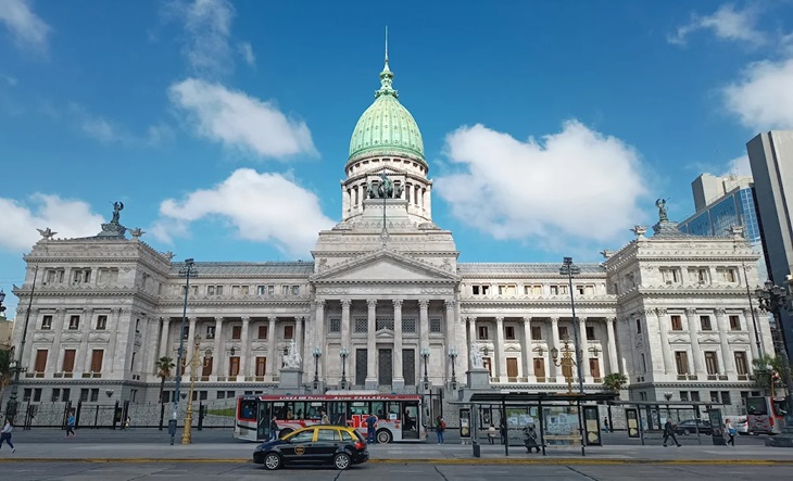 Vista del Congreso de la Nación Argentina
