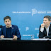 Kicillof y Costa en conferencia de prensa anunciando medidas