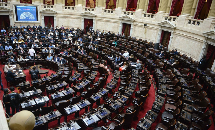 Vista del recinto de la Cámara de Diputados de la Nación