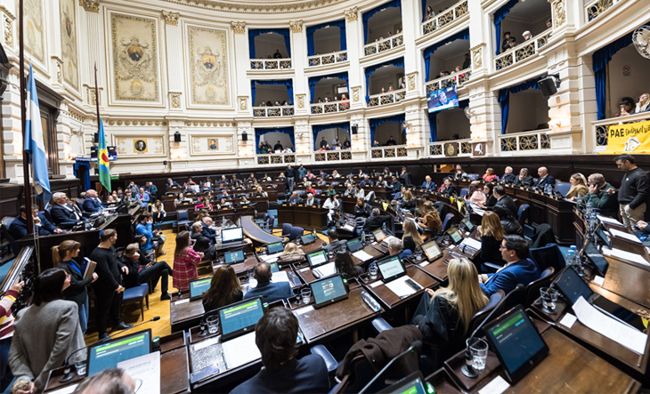 Sergio Berni hablando en el Senado bonaerense
