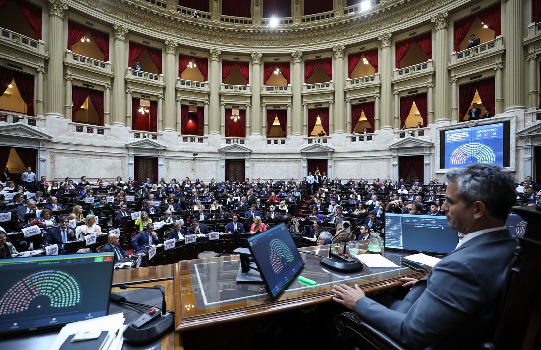 Sesión en el recinto de la Cámara de Diputados de la Nación