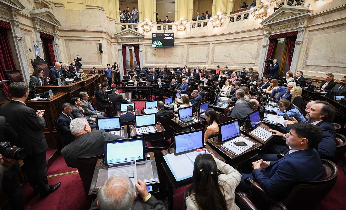 Sesión en el recinto del Senado de la Nación durante un debate legislativo