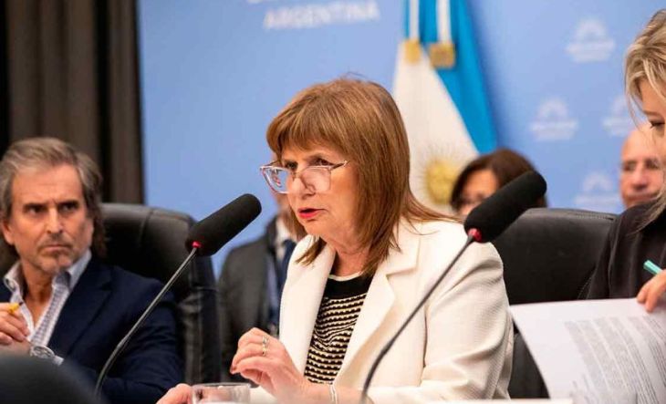 Patricia Bullrich durante una sesión en el Senado de la Nación