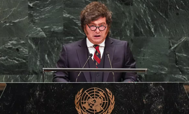 Javier Milei durante su discurso ante la Asamblea General de las Naciones Unidas