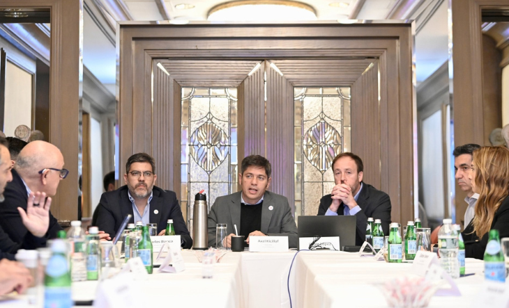 Axel Kicillof durante su visita oficial a Nueva York