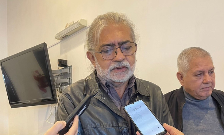 Dirigente sindical Beto Galeano durante un acto de la CTA Autónoma